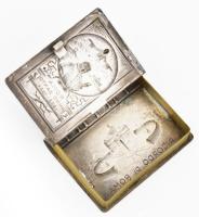 1934 Vatikán, ezüstözött rózsafüzér tartó, szép állapotban, 6x5x1 cm