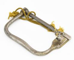 Antik különleges lakat, kulccsal, működik, jelzés nélkül, 11,5x7 cm