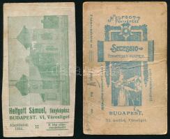 Helfgott Sámuel fényképész által készített vizitkártyák, egy családról és két fiúról. Az egyik hátol...