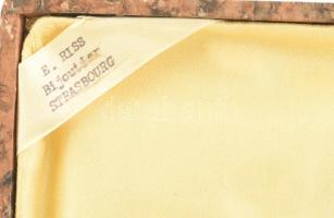 Ezüst (Ag) nyelű antik francia hús szervírozó és salátás készlet, jelzéssel, kissé sérült díszdobozb...