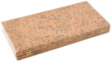 Ezüst (Ag) nyelű antik francia hús szervírozó és salátás készlet, jelzéssel, kissé sérült díszdobozb...