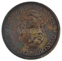 Németország / Bajorország 1985. &quot;Franz Josef Strauss&quot; kétoldalas, jelzett Ag emlékérem (34,38g/0.999/50mm) T:UNC (eredetileg PP) patina Germany / Bavaria 1985. &quot;Franz Josef Strauss&quot; two-sided, hallmarked Ag medallion (34,38g/0.999/50mm) C:UNC (originally PP) patina