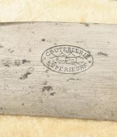 Ezüst (Ag) nyelű antik francia hús szervírozó készlet pulykacomb fogóval, jelzéssel, díszdobozban, h...