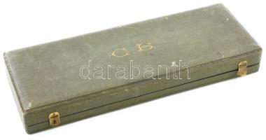 Ezüst (Ag) nyelű antik francia hús szervírozó készlet pulykacomb fogóval, jelzéssel, díszdobozban, h...