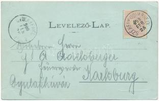 1900 Székelyudvarhely, Odorheiu Secuiesc; Kossuth utca és Budvártető este, Schnapek szálloda. Gál Já...