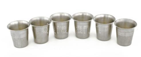 Ón felespohár készlet, 6 db, jelzéssel, minimális kopással, m: 4,5 cm