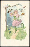 Violettes d' Abbazia, H. Kielhauser Graz litho reklámlap, 13,5×8,5 cm