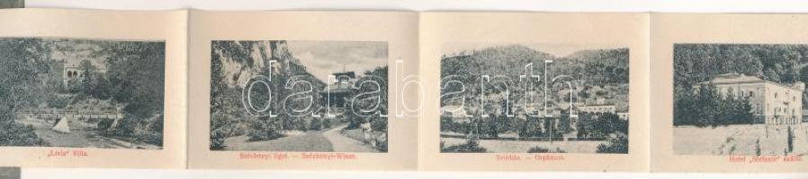 Herkulesfürdő, Baile Herculane; gyógyterem. Leporello 10 kis képpel / Kurhaus / spa. leporellocard w...