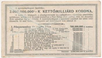 Budapest 1925. "Diák-Sorsjegy" 5000K értékben, "IV. sorozat, 005705" sorszámmal,...