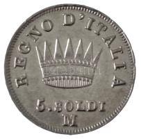 Olasz Államok / Napóleon Királysága 1813M 5s Ag "I. Napóleon" (1,24g) T:AU
Italian States...