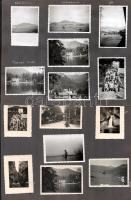 cca 1940 Erdélyi és balatoni településeket, tájakat ábrázoló fotók: Kolozsvár, Csíkszereda, Csíksomlyó, Tusnádfürdő, Békás-szoros, Olt folyó, Székelyudvarhely, Szováta; Balatonfüred, Tihany, Balatonvilágos. 59 db fotó, albumlapokra ragasztva, 9x6 cm méretben.