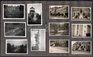 cca 1940 Erdélyi és balatoni településeket, tájakat ábrázoló fotók: Kolozsvár, Csíkszereda, Csíksoml...
