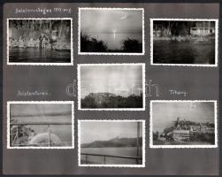 cca 1940 Erdélyi és balatoni településeket, tájakat ábrázoló fotók: Kolozsvár, Csíkszereda, Csíksoml...