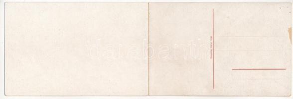 Helgoland, Hafenpanorama / harbour, ships, 2-tiled panorama card (Rb)