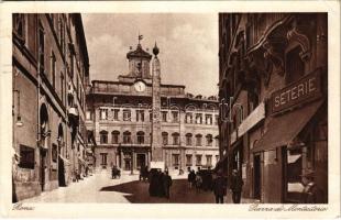 1925 Roma, Rome; Piazza di Montecitorio, Seterie / street view, monument, shops (EK)