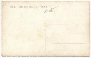 1943 Bős, Bes, Gabcíkovo; Dunai úszó hajómalom / floating ship mills on the Danube river. photo (fl)