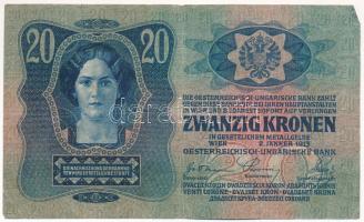 1913. 20K "2322 403522" csehszlovák 20h bélyeggel felülbélyegezve T:F