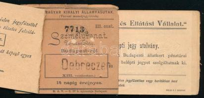 1896 Millennium utazási és ellátási vállalat utalványtömb, használt