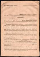 1942 Vác, M. kir. földmívelésügyi minisztérium által kiadott okmány zsidó tulajdonban lévő ingatlanok állami tulajdonba való átengedéséről, tételes felsorolással