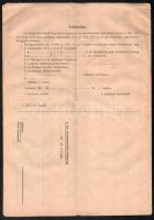 1942 Vác, M. kir. földmívelésügyi minisztérium által kiadott okmány zsidó tulajdonban lévő ingatlano...