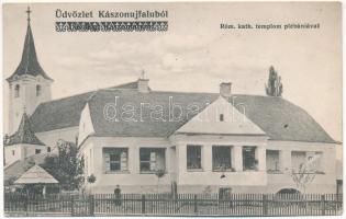 1915 Kászonújfalu, Kászon, Casinu Nou; Római katolikus templom és plébánia. A. Weiser / church and rectory