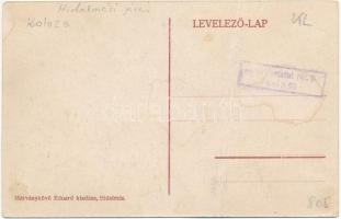 Hidalmás, Hida (Szilágy, Salaj); Fő utca, üzlet, zsinagóga a háttérben. Márványkövö Eduard kiadása /...