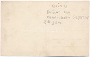 1916 Gyimes, Ghimes; román katonák által épített híd / bridge built by Romanian soldiers. photo