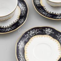 Zsolnay Pompadour mintás kávés készlet, teljes jelzéssel, hibátlan