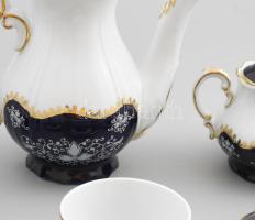 Zsolnay Pompadour mintás kávés készlet, teljes jelzéssel, hibátlan