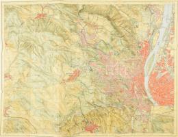 cca 1928 Budai hegyek, Kirándulók térképe 1. sz., 1 : 37.500, Bp., M. kir. Állami Térképészet, 50×70 cm