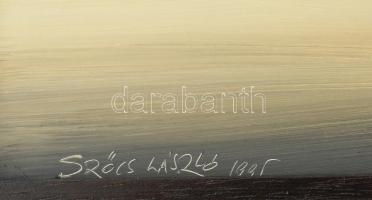 Szőcs László (1944-): Őszi fények Olaj, farost. Jelzett. 20x80 cm. Fakeretben