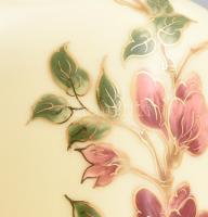 Zsolnay porcelán virág mintás váza pár. Kézzel festett, jelzett (Tóth L), hibátlan m: 16,5 cm