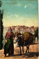 1922 Dubrovnik, Ragusa; Croatian folklor, donkey (Rb)