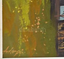 Artonyi jelzéssel: Alpesi táj. Olaj, vászon, jelzett. fa keretben, 48x65 cm