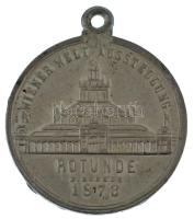Ausztria 1873. "Bécsi Világkiállítás - A rotunda / Ferenc József" Sn emlékérem füllel. Szi...