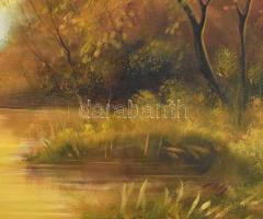 Mayer Tamás (?-?): Vadászaton. Olaj, farost, jelzett, fa keretben 50x70 cm