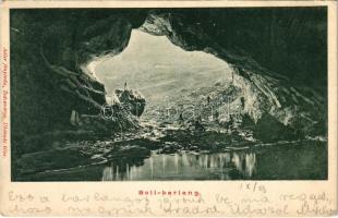 1905 Petrozsény, Petrosany, Petrosani; Boli barlang. Adler fényirda / Pestera Bolii / Bolii cave, interior (EK)