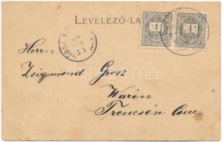 1899 (Vorläufer) Komandó, Comandau; Iparvasúti sikló, Gyula fűrész, vadászház, gőzmozdony, vonat, fű...