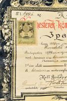 1902 Oszvaldik Gyula (1884-?) műépítész (Pl Dunakeszi Szent Mihály templom építésze) kőműves mesteri...