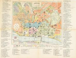 Pozsony szab. kir. város térképe, rajzolta: Peigler Ferenc, jelmagyarázattal, szakadásokkal, 40×52 cm