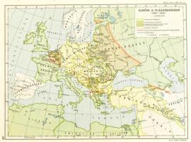 cca 1930 Barthos - Kurucz történelmi atlasz jó állapotban egészvászon, firkás védőborítóval