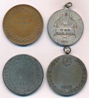 1952-1956. 4db különböző labdarúgó díjérem, közte Szomor László (1908-1980) 1952. labdarúgó bronz dí...