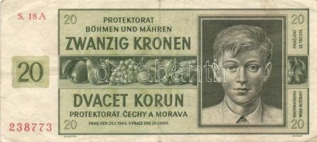 Német 3. Birodalom/Cseh-Morva Protektorátus/német megszállás 1940-44. 5K, 20K T:II/III