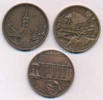 Tóth Sándor (1933-2019) DN 3db-os "Nyír Tourist" emlékérem, mind eltérő hátlappal: Csaroda, Nyírbátor, Túristvándi (40mm) T:UNC,AU