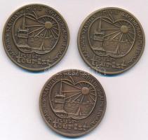 Tóth Sándor (1933-2019) DN 3db-os "Nyír Tourist" emlékérem, mind eltérő hátlappal: Csaroda...