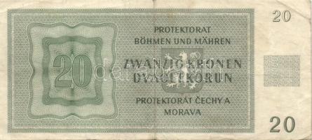 Német 3. Birodalom/Cseh-Morva Protektorátus/német megszállás 1940-44. 5K, 20K T:II/III