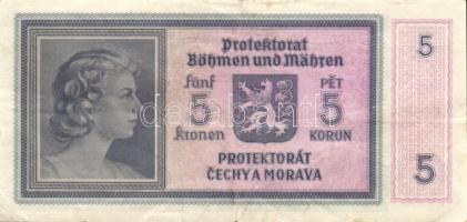 Német 3. Birodalom/Cseh-Morva Protektorátus/német megszállás 1940-44. 5K, 20K T:II/III