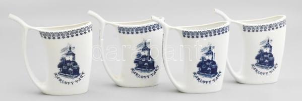 4 db Karlovy Vary porcelán kúrapohár. Jelzéssel, minimális kopottsággal, m: 15 cm