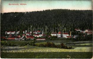 1909 Bártfa, Bártfafürdő, Bardejovské Kúpele, Bardiov, Bardejov; Látkép. Eschwig és Hajts kiadása, Hajts Kornél felvétele / Totalansicht / general view (kis szakadás / small tear))