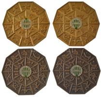DN "Ferencvárosi Torna Club - Bpest IX. ker. 1899" (4db/2xklf) műgyantás, aranyozott bronz és bronz emlékérmek (50mm) T:AU